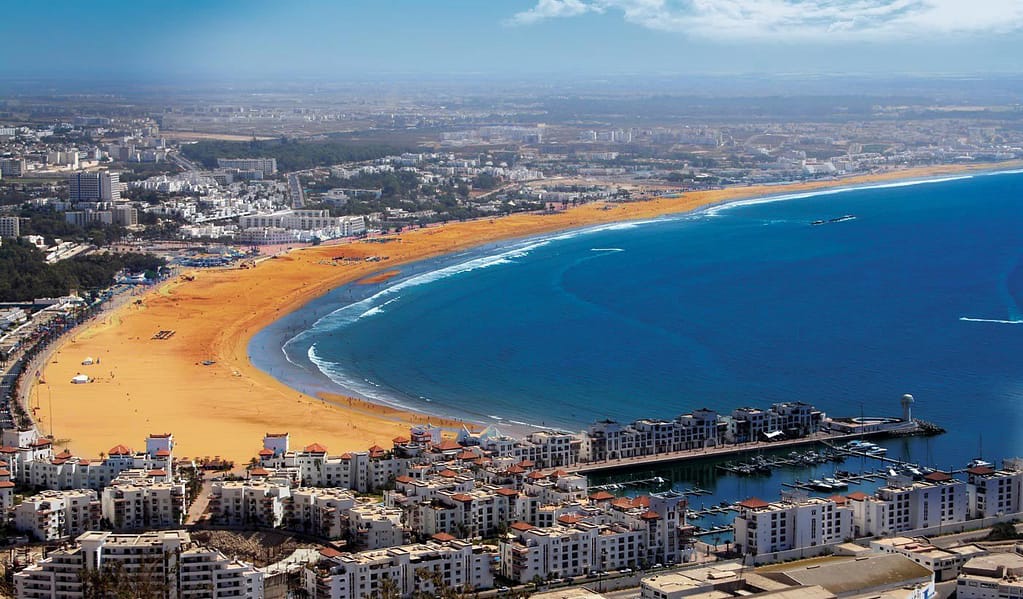 La soleggit baia di Agadir-Regno del Marocco